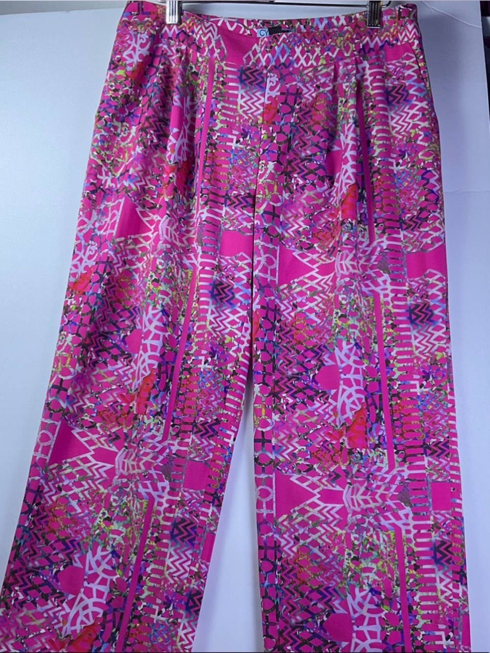 Cynthia Rowley Pink Boho Wide Leg Pants Size 8 Side Zipper with Pockets